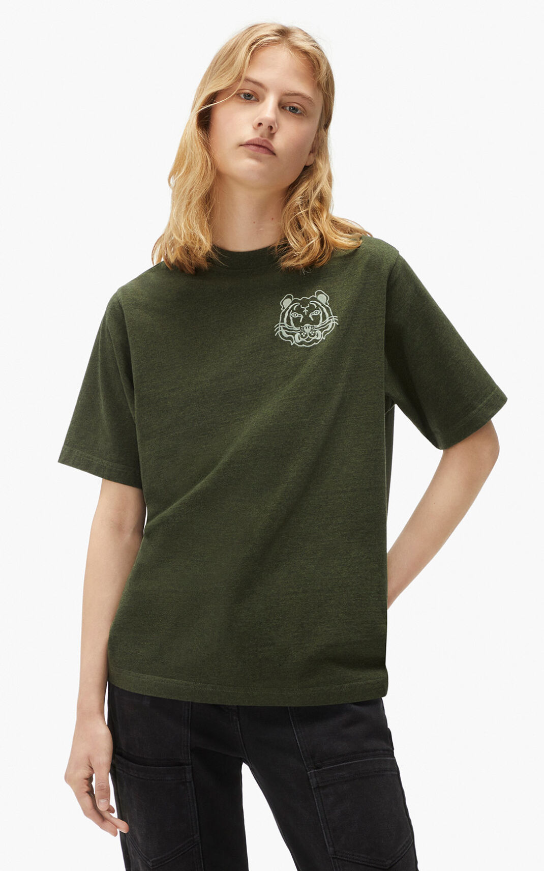 Camisetas Kenzo RE/relaxed casual Mujer Verde Oliva - SKU.0656371